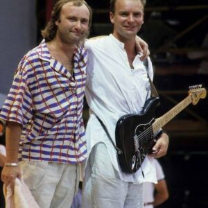 Phil Collins Instagram - Phil with @theofficialsting on-stage at Live Aid, 1985

#tbt