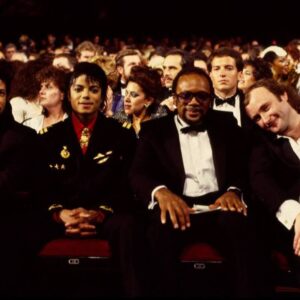 Phil Collins Instagram - Phil in great company with Lionel Richie, Michael Jackson & Quincy Jones at the 28th #GRAMMYs in 1986, where he took home Album of the Year for 'No Jacket Required' 🏆