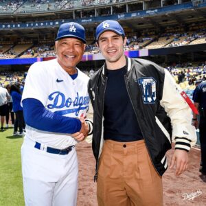 Phil Dunster Instagram - Why be a lion or a panda when you can be Jamie Tartt? Welcome to Dodger Stadium, @phildunster!