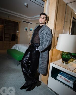 Phil Dunster Instagram - Phil Dunster tried leather for the first time tonight. And he kinda likes it. That's probably because it's from Fendi, and that's probably because it mixes a powerful big coat with some party boy mesh and techno veteran leathers. 

Read about his Big Fit for #GQMOTY at the link in bio. 
Photography by @vickygrout.