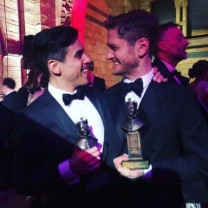 Phoebe Fox Instagram - What a night. Unbelievably proud of the boy and what’s he’s achieved. And then he went and delivered such an elequent and moving speech which frankly sent me over an emotional precipice. Thankfully @justinejenkins made up my face beautifully, complete with waterproof mascara!  And to top it all off, my cousin @louisaparris designed the dress which the radiant Janie Dee was wearing. The family WhatsApp group was going literally going mental last night 🥰  @kyle_soller started the night by cutting a chunk out of his thumb whilst donning a bread knife, which led to some rather frantic blood stain removal operations from his white shirt. We should probably have gone to the hospital instead of the #olivierawards but glad we didn’t #kylesoller #breadknifeinjuries