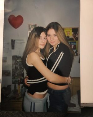 Phoebe Fox Instagram - On our friend’s birthday we spam them with our “favourite” photos of them. The objective is humiliation.
It is @hoffhombre ‘a birthday.  This was my offering.  I just had to put this here cos WOW. We wore our roots and our tracksuit bottoms low. REAL low. And we loved it.