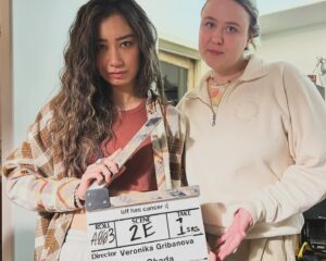 Phoebe Miu Instagram - BFF HAS CANCER :( 
screening at the canadian film festival march 20th

thank you to the marvelous Veronika Gribanova for giving me the absolute joy of playing/working on this - i am in awe of you.  this is a general PSA to everyone to look out for this woman’s name and watch everything she makes. 

written   directed by @veronika38
cinematographer @budsaurus 
gaffer @pohansuu 
sound @andresv.mp3 
1st @bbrr.art
swing @jamiejptm 
edited by @connor_wan