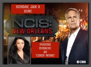 Phuong Kubacki Instagram - This Sunday!! Check me out on NCIS New Orleans on CBS!  Season 7 Episode 5
Big thanks to @alignedstarsagency 
@csp_mgmt 
#actorlife #bookedit #networktv 
#sagaftra #asianactress