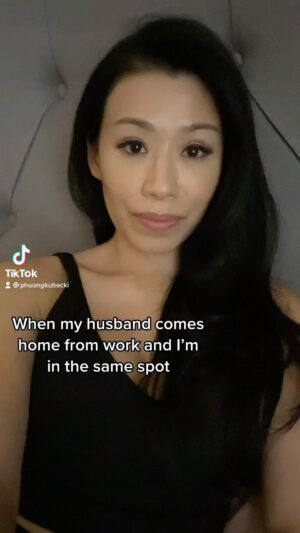 Phuong Kubacki Instagram - When my husband comes home from work and I’m in the same spot……#wifeymaterial