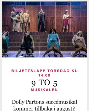 Pia Johansson Instagram - Ni som var sena på bollen, missade vår dundersuccé, eller vill se den igen! Nu har ni chansen! Vi släpper nya biljetter. Vi vill spela igeeeeeeen! För just dig!
Kom!
@uppsalastadsteater  #musical #9-5 #världensbästaensemble