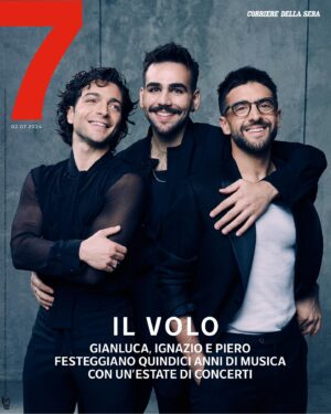 Piero Barone Instagram - Il protagonista della copertina digitale di 7 è “Il Volo”. Piero Barone, Ignazio Boschetto e Gianluca Ginoble non si conoscevano, ma nel 2009, durante il programma televisivo RAI “Ti lascio una canzone”, ebbe inizio una grande amicizia e soprattutto una lunga carriera internazionale. Ora sono passati 15 anni dal loro debutto e Il Volo è sempre più affiatato e carico di energia.  Dopo aver incantato il pubblico italiano con “Capolavoro”, brano certificato disco d’oro, il brano in gara alla 74esima edizione del Festival di Sanremo, IL VOLO ha annunciato un tour intitolato “Tutti per uno”, che ci terrà compagnia per tutta l’estate. Questo evento è l’opportunità per i tre giovani cantanti di consolidare i loro 15 anni di amicizia e di trasmettere al grande pubblico emozioni sempre più nuove. Tantissime date in arrivo non solo per l’inizio dell’estate, ma anche per la fine dell’anno e l’inizio di quello successivo. Da gennaio Il Volo sarà protagonista di un importante tour nei palazzetti, TUTTI PER UNO - AD ASTRA LIVE NEI PALASPORT, che toccherà le città di Milano, Bologna, Torino e Roma. In autunno Piero Barone, Ignazio Boschetto e Gianluca Ginoble saranno protagonisti di un tour nelle principali capitali europee e nel 2025 sarà negli USA, in Canada e in America Latina. 
“AD ASTRA” è il titolo del loro nuovo album, uscito lo scorso 29 marzo, un album composto da brani completamente originali