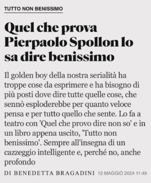 Pierpaolo Spollon Instagram - Quel Che Provo Dir Non So… 
Forse, Tutto Non Benissimo quello che ho fatto in questi giorni, ma poi arriva Sempre Mezzogiorno, e ci piace così. 

Grazie a tutte le persone che ho incontrato in questi giorni, e un grazie particolare alla splendida @antoclerici per l’invito di oggi e le belle parole spese nei miei confronti. 

-
#èsemprespollondì #anchedilunedi #barcollomanonmollo #QuelCheProvoDirNonSo #TuttoNonBenissimo #ÈSempreMezzogiorno #cià