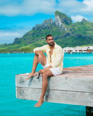 Pierre Abena Instagram - Time stands still amongst the magic of Bora Bora. The moment I arrived at the @fsborabora was like stepping into heaven on earth 🌎 🌴🛖💫 📸 @vincentbrossaultphoto