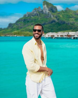 Pierre Abena Instagram - Time stands still amongst the magic of Bora Bora. The moment I arrived at the @fsborabora was like stepping into heaven on earth 🌎 🌴🛖💫 📸 @vincentbrossaultphoto
