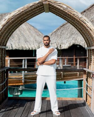 Pierre Abena Instagram - If the dress code is “resort casual”… count me in! 🏝️🤍 The views and water in Bora Bora were just unreal… I’m ready for some summer travels and scuba diving in the crystal blue waters! 🤿🪸Where is your next travel destination?? 
📸 @vincentbrossaultphoto 
.
.
.
.
.

#travel #boraboraisland #boraboraresort #fourseasonsborabora #turqoisewater #traveladdiction #destinationphotographer #crystalbluewater #bestbeaches #pierreabena #ocho #vacationstyle #allwhiteoutfit #scubadivinglife
