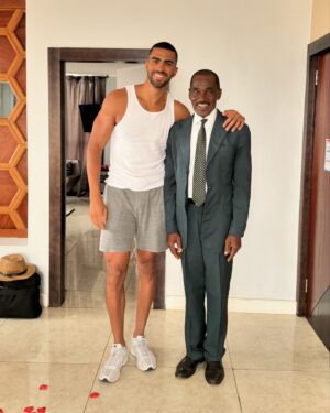 Pierre Abena Instagram - Returning to Cameroon, Africa was such an unbelievable experience for me! First and foremost, I am so happy to have been able to see my father and my family in good spirits. Since the paternal side of my family is all in Cameroon, it was wonderful to finally spend a little time together again. The way I was received by the people upon my arrival in Cameroon also felt very much like a family welcoming me home—it was warm, excited, and very loving. It was an honor to spend time with my fellow Cameroonians during the press conferences, interviews, and meet-and-greet that were organized for the week I was visiting. I am very proud to be from Cameroon and my goal will always be to use any influence I can to shine light on the country, what it has to offer, and the talented, hard working people who live there. I want to say a special thank you to @bounshotels for hosting me in the amazing penthouse suite for the week, and to all the media outlets, videographers, photographers who covered the events of the week. I also want to thank each and every person who came to meet me—I know some of you had to travel far distances and you even showed up early. I hope for the short time we had together, you could feel the love I have for all of you. I look forward to seeing you all very soon again, with news of exciting events and opportunities for my brothers and sisters in Cameroon!! If you missed any of the action, you can watch the Cameroon highlights on my profile page 💚❤️💛 🇨🇲