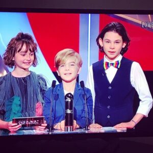 Pixie Davies Instagram - So fun to see my Poppins brothers again love you guys ❤️🧡💛💚 #britishsoapawards