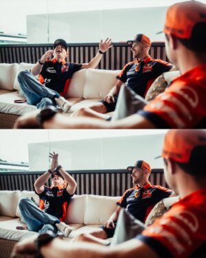 Pol Espargaró Instagram - READY TO RACE, Orange Squad?! 🔥 

We can’t get enough of this trio. Join us here this weekend at the #ItalianGP as our boys take on the Tuscan hills with their KTM RC16’s. Lesss’go! 🚀🇮🇹 

#KTM #ReadyToRace #MotoGP #Motorsport @motogp