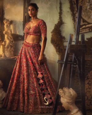 Preethy Karan Instagram - For @sarojjalan 

Reminiscing  1974

.
.
.  
.
.
.
.
.
.
.
.
.
.
.
.
.
.
.
.
.
#newcollection #feminineglory #kalamkari #artistic #weddingcouture #sarojjalancouture #couturecollection #handpainted # embracingthechange #sarojjalanbride #sjbrides
#handmade #handembroidery #bespoke 

.
.
Credits 

Directed and photography by:-@photosbymaran
Cinematography:- @arshadcinemania
In frame:- @preethykaran
Make up artist:- @mainak.mk_up 
Hair stylist:-@abinashbhowmick_official 
Jewellery by @sarojjalan
Shoes @sarojjalan
Production and Art direction:-@samanta1supriyo 
BTS:-@calcuttan_