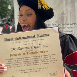 Pretty Vee Instagram - Big GOD Don’t Play About Me! 🎓🤩
May God Keep Adding To My Resume. 

Wow Just Wow!!!!✨
Thank everyone for your support and thank you Global International Alliance for my first Honorary Doctoral Degree. This moment is a BIG DEAL For me & I wont take it lightly!. I deserve everything that JESUS has for me.✨
Wake up everyday expecting greatness & acceleration even when people DOUBT you! God always has the last SAY SO!. 

Mommy I love you so much Dr. Gipson @itspastor_g 
To my brother & sister congratulations as well Dr.Excells
We have done & still doing the work! I love this for us!
I Love you Guys❤️

This Is Only Thee Beginning….. God Is Just Getting Started🙏🏽

Love Y’all 🫶🏼 

Dr. Excell 💋