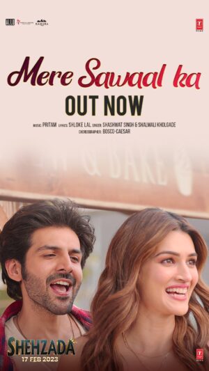 Pritam Chakraborty Instagram - Witness a love like no other with #MereSawaalKa 👑💖

The song is out, tune in now. 

#Shehzada only in theatres 17th February 2023.

#RohitDhawan @KartikAaryan @KritiSanon @iPritamOfficial @shashwatsinghofficial @shalmiaow @shlokelal @boscomartis @caesar2373 @M_Koirala #PareshRawal @RonitBoseRoy @SachinSKhedekar @rajpalofficial #Trivikram #BhushanKumar #KrishanKumar #AlluAravind #SRadhaKrishna @AmanTheGill 

@Tseriesfilms @AlluEnts @HaarikaHassine @RamaraFilms @Tseries.official @Shivchanana #BunnyVas @MantenaMadhu @NagaVamsi19 @AnkurRatheeOfficial @HindujaSunny @aafilms.official