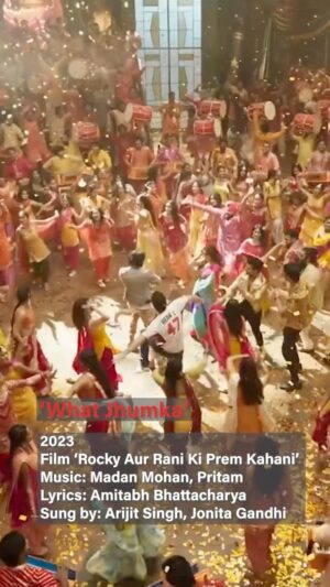 Pritam Chakraborty Instagram - I recently discovered that "Jhumka Gira Re" existed prior to the 1930s and is primarily a Kajri, or folk tune, by unknown creators.

The song was first recorded in the mid-1930s using Miss Dulari's voice.

Following that, a different melody version of the lyrics was featured in the film "Dekho Ji" and sung by Shamshad Begum, music by Tufail Farooqi and lyrics by Wali Saheb. 

Later, Madan Mohan Saab and Raja Mehndi Ali Khan Saab developed the immortal version of "Mera Saaya," taking inspiration from the traditional tune and lyrics and the song was sung by Aasha Ji. 

Our version of "What Jhumka's" basic idea was to mostly use the instrumental version of the Mera Saaya song and spin off a modern cocktail around it.
We could have selected any song, but this resonated the most.
This is really a fascinating journey of a kajri or dadra finding its way nearly a century later and still staying relevant.
Thanks to @p1jha and @timesofindia for this information.