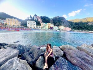 Priyanka Chincholi Instagram - "Walking along the shore, with the sound of waves and the beauty of the horizon, I find my peace. 

Pc @rakesh170684 💋💋

🌊✨ #BeachSerenity #Nature'sBeauty
#monterosso #priyankachincholi #uk #london #italy #holiday #birthday #kannadaactress #waterbabys #rpforever #rakeshkumar