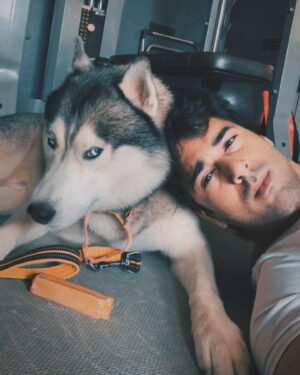 Pulkit Samrat Instagram - When the mornings are such.. 💓 🐶 @drogohusky