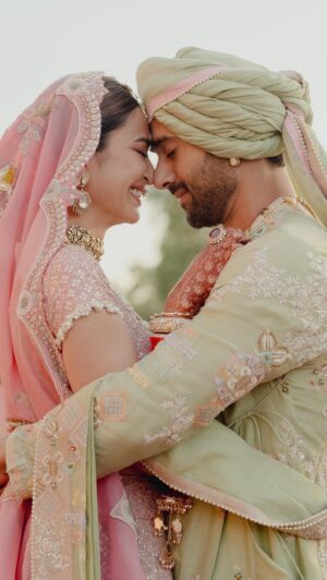 Pulkit Samrat Instagram - We found ourselves, when we found each other, and that’s the most beautiful kind of love. It’s been a month since the wedding, but our forever begun lifetimes ago ❤️

.
.
.
@sachdevaakhilnasha you star! Thank you for being you! We thank the universe for your heart and your talent! #turrchaliyan is beyond magic. It’s love in its purest form, and the best wedding gift we could have ever gotten! ❤️ we love you! 

@thehouseontheclouds thank you for being the best team and the nicest, most talented people! You’ll felt like family :) thank you for capturing our love and our love story the way you did. Every moment captured takes us back in time! It’ll stay with us forever! ❤️

.
:
.
#meanttobe #pulkrit #mrandmrssamrat #turrchaliyan