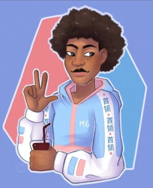 Quincy Fouse Instagram - Shout out to @eidolons.art !!! Saw this a while ago and thought it was dope! I wonder what the characters on the sleeve say 🤔 
Thanks! 🙌🏾❤️🙌🏾
