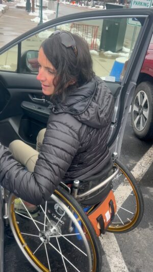 Quinn Brett Instagram - #sundayservice 

When you don’t see the direct impact you have on others, it seems we are less likely to give a shit?  Bummer but true. 

Since my injury I have been advocating for two things, spinal cord injury research #functionalrecovery and basic day-to-day accessibility awareness. 

While the latter is easier to understand WHY it matters in this video of me transferring out of a small sedan as a passenger into my manual wheelchair.  I wheel backwards, closing the car door and bump into another vehicle immediately behind me illegally parked in the striped access aisle.

The former advocacy role, #spinalcordinjuryresearch might be harder to mentally give two shits about.  Funny. I would love to be able to shit without sticking a finger in my ass every day. 💩 

THAT is the functional recovery research I am advocating for.  For my friends who use a power chair, that absolutely need every inch of that access aisle to get in and out of their vans, to gain more use of one or two more arm/hand muscles, which opens the possibility for them to use a manual wheelchair—- to feel my bladder, to not have nerve pain—- ALL opening easier access to day-to-day life activity. 

A lot of little movements, sensations and access can make a big difference in the #qualityoflife 

To learn more on why the research matters or to join us to be a part of the process, check out @u2fp. ❤️ 

#spinalcordinjury #disabilityawareness  #climbing #biking #skiing