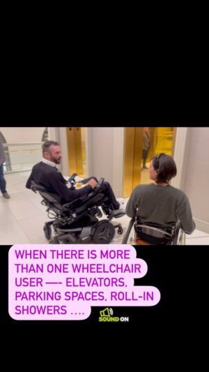 Quinn Brett Instagram - WHEN THERE IS MORE
THAN ONE WHEELCHAIR USER —- ELEVATORS, PARKING SPACES, BATHROOM STALLS, ROLL-IN SHOWERS ….

There are technical requirements, of course, when it comes to percentages or how many “accessible” things are provided in public places. For example, in a parking lot for every 25 spaces provided 1 must Van Accessible.  For brevity, there are exceptions and more to the standards— check out ada.gov if your curious.

What to do if a group of wheelie friends go out and meet for dinner?  What to do if we were ever to travel together to a conference/vacation destination—- leg wrestle for which one of the 4 of us gets the roll-in-shower?  #gottakeepemseparated 
#extremesports 

Who cares, share the shower when you need it, you say?  Not that big of a deal waiting for 10 minutes (or more) for the one accessible bathroom stall at the airport, at the restaurant, at anywhere/everywhere? #patienceisavirtue #universaldesign #disabilityawareness #thanks #love 

 I.D - a man in a power wheelchair and a woman in a manual wheelchair, wheel towards one another and meet at a golden elevator door. Both turn and wait for the door with ‘the good, bad and the ugly’ whistle in the background.  Joking ensues between them about who will be the one to get on elevator, the man in the power chair says to the woman in the manual chair “go be cripple somewhere else”. Loud laughter by all. 
#climbing #rockclimbing #enduranceathlete #skiing #mountains #mountainbiking #trailrunning #running #roadbiking #crossfit #yoga #paragliding #outdoors #athlete #diving #spinalcordinjury #spinalcordresearch #paralyzed #science #sports #wilderness #disability