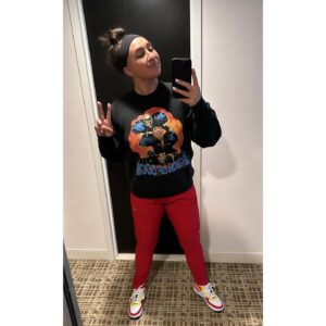 Rachael Ellering Instagram - Red pants. Road Warriors. Ring of Honor. 😻