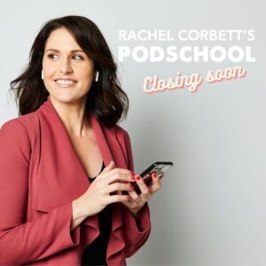 Rachel Corbett Instagram - Less than 12 hours until my online podcasting course, PodSchool, closes! ⁠
So if you're keen to get your podcast started the right way head to the link in my bio and jump in!