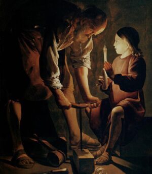 Rachel Griffiths Instagram - Jospeh the carpenter - Georges de la Tour - 1646 . To all the fathers trying to do better than their fathers - bless you.  For all those who's fathers fell short in profound ways - today is a difficult today as we try to make sense of their legacy.  For those who have lost fathers today we grieve.  Father's Day is not a happy day for all but today we all share the belief that 'good fathers'  leave a lasting legacy that even death does not extenguish and who's unconditional love and strength lasts generations.