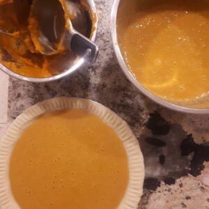 Rachel Osborne Instagram - Pumpkin pie from scratch with a fresh pumpkin. Never done this before and I can say it tasts better than using canned pumpkin and look at that colour! 🤯 lol 
#baker #baking #holidays #practice #sweets #pumpkin #pumpkinpie #beginnersluck #bakedgoods #freshpumpkin #freshpiecrust #freshpie #sugar #spice #everythingnice