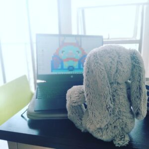Rachel Osborne Instagram - Bunnies at work 
#bunnyoskha #bunniesatwork #animals #helpanimals #nft #ntfs #crypto #cryptocurrency #pixelart #pixel #pixelartist #cute #furry #Bunny #rabbit @bunnyoshka
