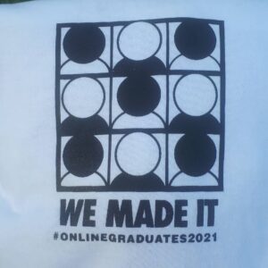 Rachel Osborne Instagram - Today we silk screened! Getting together with my classmates felt so foreign, but fermiliare. We each designed a vector representing our education experience during covid and the general "new daily grind" with a little printer's joke tucked into the logo. Laughs were had (at a safe distance) and t- shirts were made. Lovely change of pace! Much needed. One is mine, and the other two, I was lucky enough to trade for designs by the VERY talented Ruther and Jade. #onlinegraduates #onlinegraduates2021 #graphicdesign #silkscreen #rtc #rosemounttechnologycenter #printing #illustrations #comroderie #goodtimes #wemadeit #onlinestudents #graduates2021#art #artist #digitalart  #design #printing #school