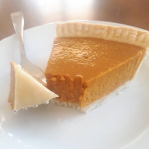 Rachel Osborne Instagram - Pumpkin pie from scratch with a fresh pumpkin. Never done this before and I can say it tasts better than using canned pumpkin and look at that colour! 🤯 lol 
#baker #baking #holidays #practice #sweets #pumpkin #pumpkinpie #beginnersluck #bakedgoods #freshpumpkin #freshpiecrust #freshpie #sugar #spice #everythingnice
