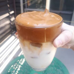 Rachel Osborne Instagram - Basic B  instagram photoshoot with my coffee. Oh how strange the world has become. This coffee is seriously spectacular though... and I have @hungrydiana to thank for the recipe! Thanks gurl!! Im addicted to this (Dalgona)
 Korean whipped coffee. Mmmmmmm