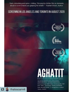Rachel Sanchita Gupta Instagram - The fest is now online guys!!
Swipe left and follow the instructions to watch my short film!
Hope you like it!

#Repost @thatssoamrit
• • • • • •
GREAT NEWS EVERYONE! 
AGHATIT can be viewed by all of you FOR FREE. The festival is going virtual and the film will be screened digitally for the audience. That means anyone around the world can register and get the SCREENING LINK to the film. 

To those planning on attending the festival at Yonge-Dundas Square in Toronto, you can watch it from the comfort of your home. 

So all of you, who wanted to watch the film. Swipe left on the above picture. And follow the steps mentioned. LINK IN BIO.

As the festival is happening in Toronto, it follows the eastern timezone (EST). That means for the Indian audiences the time is 5:30AM. We all know the benefits of waking up early!!