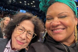 Radha Blank Instagram - A NEW YORK NIGHT!!! @nyliberty did the damn thang! 84-77!!! And I got to bare witness of this triumph with such luminaries including THEE #franlebowitz. Wow Bday week has been EPIC! Congrats to this awesome team of Warrior Kwangs! 🗽🏀⛹🏽‍♀️🪽💥