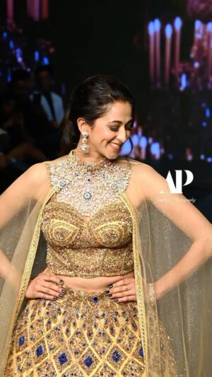 Radhika Narayan Instagram - The @timesfashionweek reached its pinnacle with showstopper @thizizradhika gracing the runway. Adorned in @bnrluxure1999 breathtaking jewelry and styled impeccably by @rehanshahdesigns , Radhika’s presence was a highlight. Her charisma and elegance left the audience in awe, perfectly embodying the event’s blend of high fashion and artistic expression.