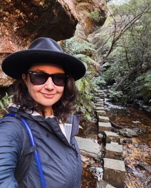 Rae Johnston Instagram - This morning’s walk on Darug Country, quiet gratitude-filled moments by the water in this sacred women’s place 🤎

If you visit here please be respectful and stay behind the barriers in the cave x 

#bluemountains #darugcountry #wallscave