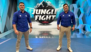 Rafael dos Anjos Instagram - Comentando os combates principais do Jungle fight ontem a noite. Obrigado @rhoodeslima e toda equipe.