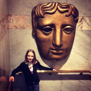 Raffiella Chapman Instagram - First visit to @bafta. Are they this big if you win one? 😂#dreambig #actorgoals