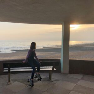 Raffiella Chapman Instagram - #sunset #skate #quads #seaside
