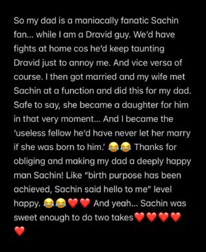 Rahul Ravindran Instagram - #SachinTendulkar50 ❤️❤️