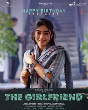Rahul Ravindran Instagram - Her eyes smile before she does. And they speak the words that she won’t. Here’s introducing #TheGirlfriend ♥️

Wish you a very very happy birthday and your best year yet @rashmika_mandanna 🤗🤗 Can’t wait for everyone to see what you’ve done in and as #TheGirlfriend ♥️ Wishing you as much joy as we’ve had working with you. 
#HappyBirthdayRashmika