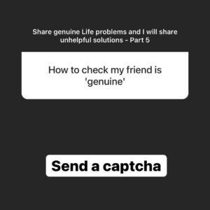 Rahul Subramanian Instagram - Share genuine problems and I will give unhelpful solutions - Miscellaneous
