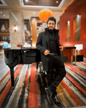 Raj Barman Instagram - All Black With a beautiful Black Piano just before the Concert ✨