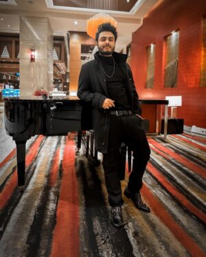 Raj Barman Instagram - All Black With a beautiful Black Piano just before the Concert ✨