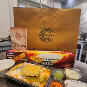 Ram Kamal Mukherjee Instagram - Recently, I tried some yummy Chilly Cheese Masala Dosa at newly opened @canteen601 
They probably serve the best crispy paper dosa, garlic chutney, and pipping hot sambhar. 
Cosy and clean, this canteen is perfect for students and office goers, who are looking for a pocket friendly meal. 
PS: They have amazing take away service, with supreme packaging. Do try Dahi Vada if you are fond of chats! 
You will find this place at Golf Garden area. 
❣️👍