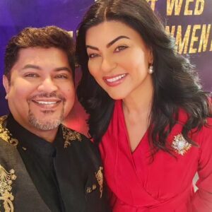 Ram Kamal Mukherjee Instagram - "গুঞ্জন" এ নয়, সৃজন এ বিশ্বাসী... 

My heartfelt gratitude to IWMBuzz #DigitalAwards Season 6, for honouring me with the prestgious "Pride of the Nation" for my contribution to digital cinema from Cakewalk to Ek Duaa I feel this is a teamwork, and I share this award with everyone who worked so hard. I am glad to have received this award amidst the presence of Bollywood stalwarts like Manoj Bajpayee, Sushmita Sen, Jackie Shroff, Randeep Hooda, Bobby Deol and Kajol. Along with all digital bigwigs, makers, influencers, and content creators. Thank you, Siddhartha Laik and team, for putting up this show. 

I would like to thank my lil brother and internationally acclaimed designer Saurav Ghosh for creating this customised outfit for this special occasion. 🧿🥰🕉🙏

#JaiSantoshiMaa @siddharthalaik @iwmbuzz @sushmitasen47 @sauravghoshaccessories @tajhotels
